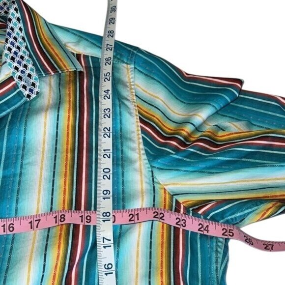 Robert Graham Mens Multicolor Striped Long Sleeve Shirt Size 2X - Picture 6 of 7